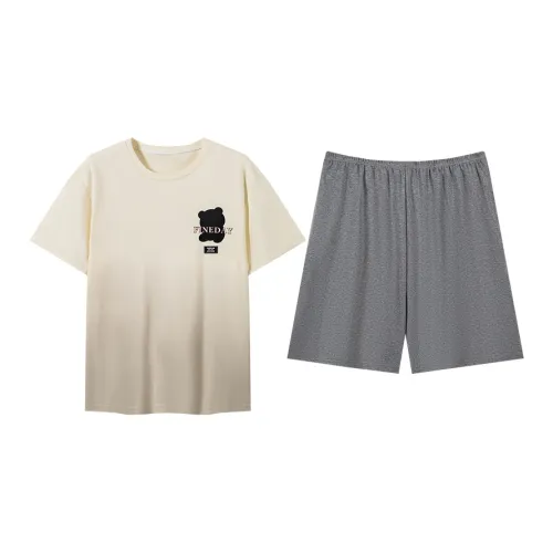 ROUKEER Пижамный комплект Мужской Светло-Серый