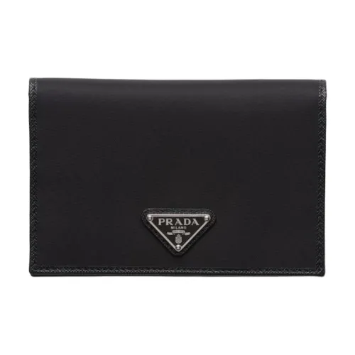 PRADA Переработанный нейлон с кожей Saffiano держатель для паспорта мужской черный