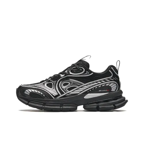 ANTA Champion Series AG G01 Slip Resistant Low Top Casual Women's Black Silver ANTA Champion Series AG G01 Slip-resistant Низкий Топ Повседневный Женский Черный Серебряный
