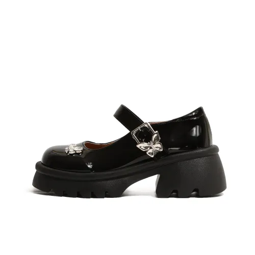 Moon Veil Грубый каблук Туфли Мэри Джейн 6 см Женские