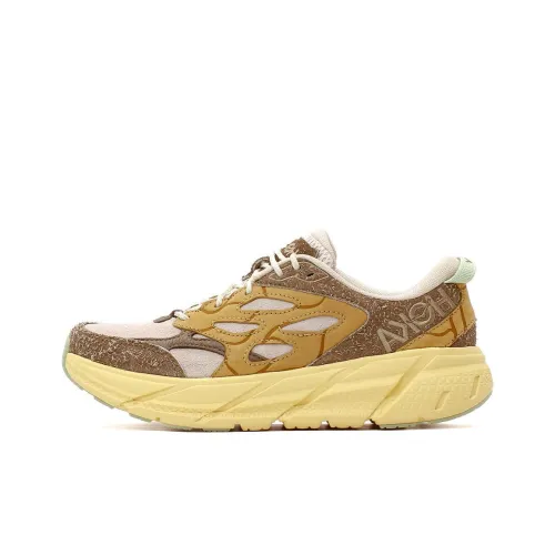 HOKA ONE ONE Clifton L Износостойкий Дышащий Низкий Топ Повседневная Беговая Обувь Мужская Коричневый Желтый