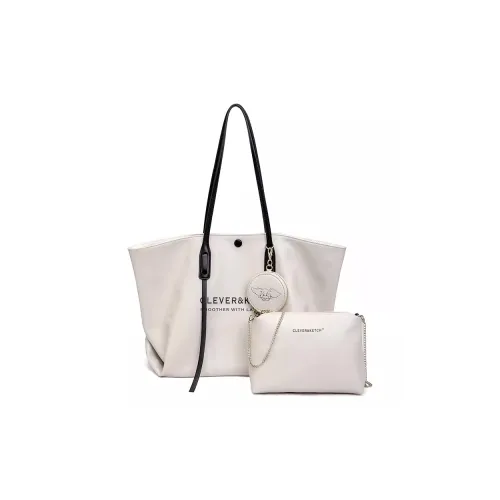 CLEVER KETCH ПУ (полиуретан) Сумка через плечо Сумка Тоут Комбинированная сумка Женская Экрю Черный Хаки