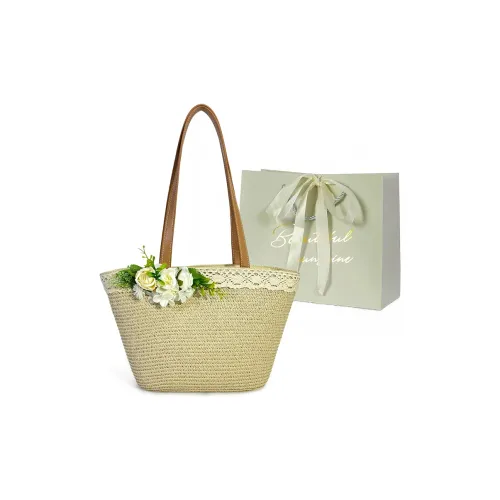 JIANGLIDA Твенная плетеная сумка-тоут сумка через плечо женская бежевая коричневая