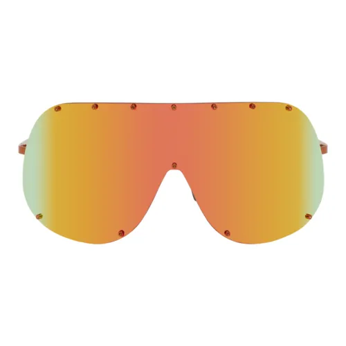 RICK OWENS совместный бренд RO Нержавеющая сталь Нерегулярная форма Солнцезащитные очки Мужской Апельсин