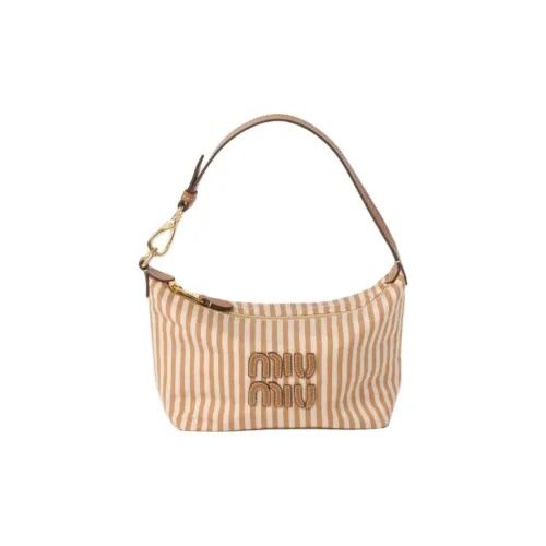 MIU MIU SPIRIT Ткань Сумка Сумка через плечо Мини Женская Коричневая с Карамелью