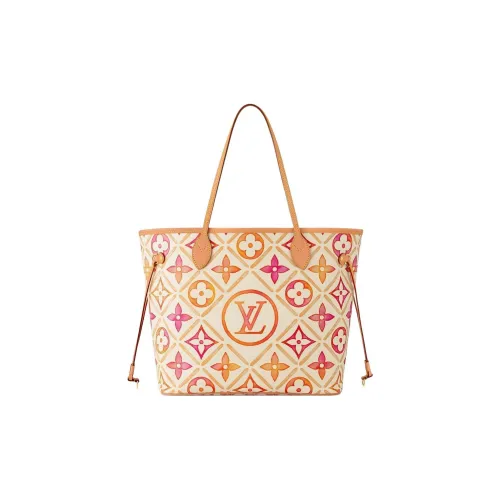LOUIS VUITTON NEVERFULL Кожа Тоут Сумка Сумка для покупок Сумка среднего размера Женская Коричневый и Многоцветный