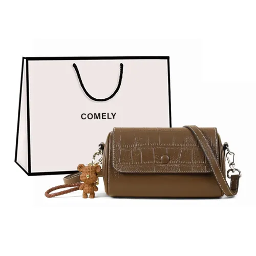 COMELY Коровья кожа с синтетической кожей девичья сумка-подушка сумка через плечо мини женская шоколад