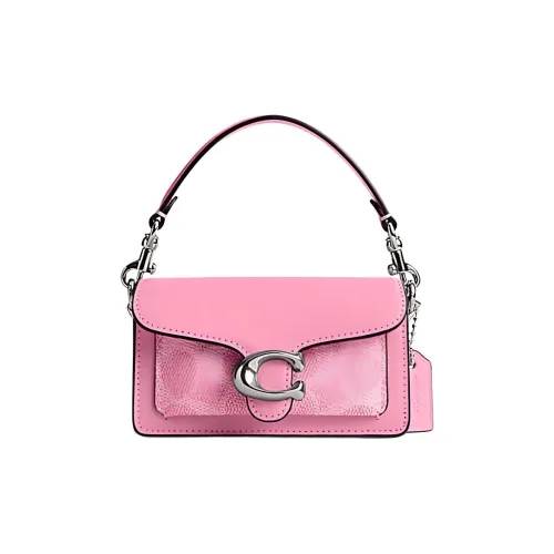 COACH Tabby Коровья кожа с искусственной кожей портативная сумка через плечо сумка на плечо женская свежий розовый