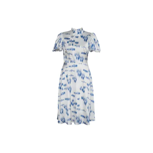 ROEYSHOUSE Короткий рукав Платье Женское Многоцветное