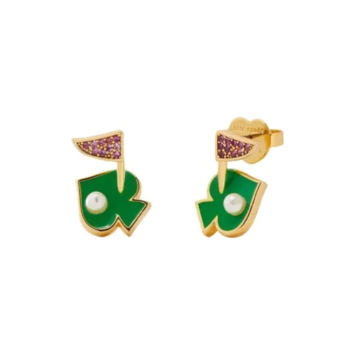 Kate Spade Copper Stud Earrings Women's Green Kate Spade Медные серьги-гвоздики женские зеленые