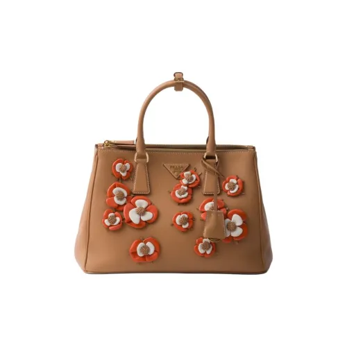 PRADA Galleria Killer Bag Напп-Кожа Сумка через плечо Сумка Большая Женская Натуральная Оранжевая