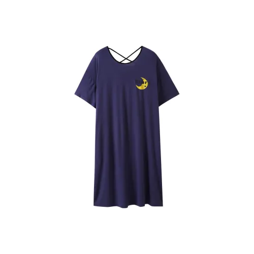 The Story Of The Flower Season Ночная сорочка Женская Темно-синяя