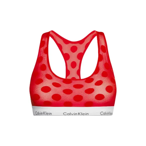 CK Calvin Klein Без подкладки Бюстгальтер Бралетт Европейская версия Женский Рубиновый Красный