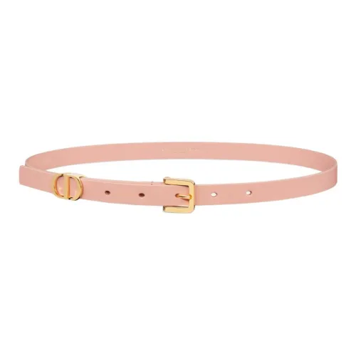 DIOR Micro Label Design Pin Clasp Calfskin Leather Belts Women's Pink Width 1,5CM