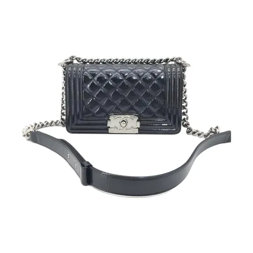 CHANEL LEBOY Лакированная кожа Сумка через плечо маленькая женская черная