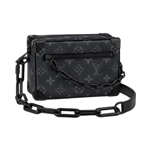 LOUIS VUITTON SOFT TRUNK Покрытый холст Сумка через плечо Мини Мужская Черная