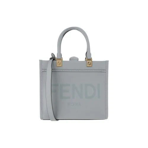 FENDI Sunshine Телячья кожа Тоут Сумка Сумка для покупок Сумка через плечо Сумка Маленькая Женская Светло-синяя