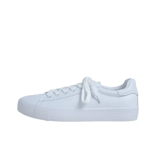 MINGKUANG Уличная одежда Белый SNEAKER Коробка Slip-resistant Abrasion-resistant Легкий Низкий Топ Скейтбординг Кроссовки Женские