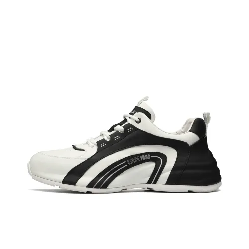 ST SAT Спортивная кожаная обувь для повседневной носки Мужская Черная Синяя