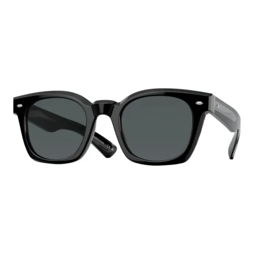 Oliver Peoples Пластик Квадратные Солнцезащитные очки Унисекс Черные