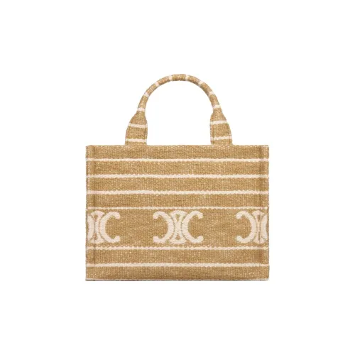 CELINE Cabas Thais Ткань с коровья кожа Тоут Сумка Сумка для покупок Маленькая сумка для женщин Дымчатый