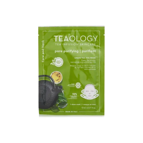 TEAOLOGY TEA INFUSION SKINCARE Зеленый чай AHA Лицо и Шея Маски для лица Осветляющий Антиоксидантный Очищающий Увлажняющий 21 мл