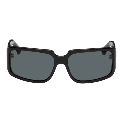 DRIES VAN NOTEN Ацетатная пластина рамка нерегулярная форма солнцезащитные очки женские черный