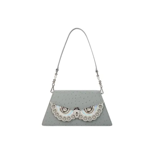 WANACCESSORY Сумка из коровьей кожи в форме треугольника сумка через плечо женская розовый цвет с вишневым цветком Святой Грааль синий