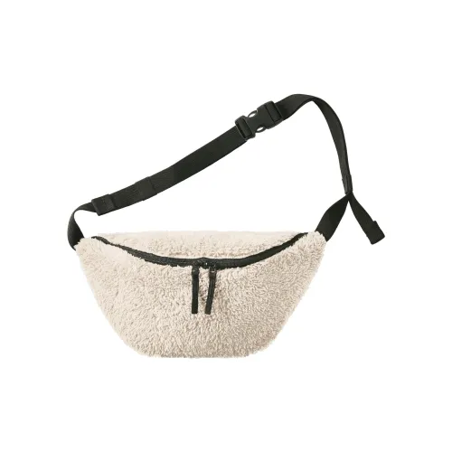 MUJI Полиэстер Бананка Стандартная Женская Айвори Темно-Коричневый