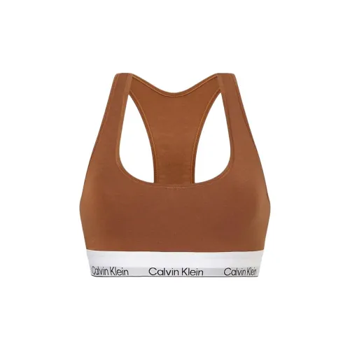 CK Calvin Klein Без подкладки Бюстгальтер Бралетт Европейская версия Женские Коричневый