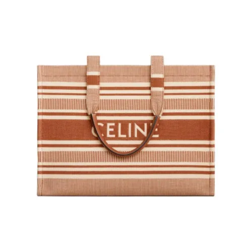 CELINE Cabas Thais Ткань с коровья кожа Тоут Сумка Сумка для покупок Сумка Большая Женская Охра