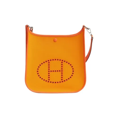 HERMES Evelyne Officier Canvas с Swift Телячья кожа Evelyn Сумки через плечо Сумка на плечо Женские