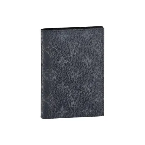 LOUIS VUITTON Покрытый холст Держатель для паспорта Мужской Серый Черный