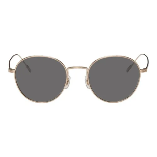 Oliver Peoples Титан Круглые Солнцезащитные очки Мужские Золотые