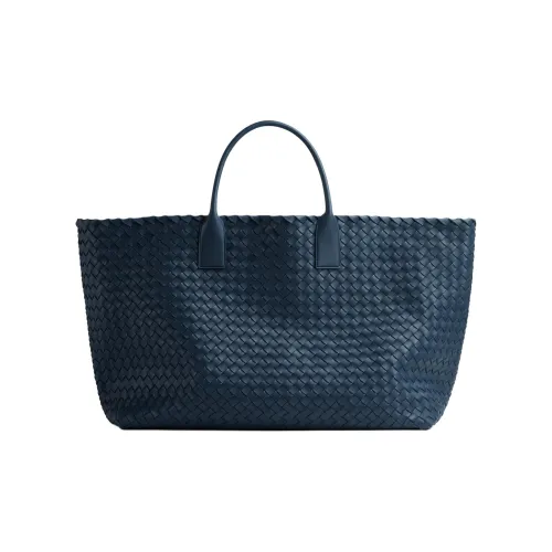 Bottega Veneta Lambskin Tote Bag Shopping Bag Extra Large Men's Dark Blue