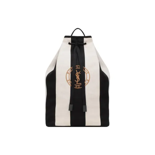 SAINT LAURENT Холст Плечевая сумка Унисекс Черный Мягкий Кремовый