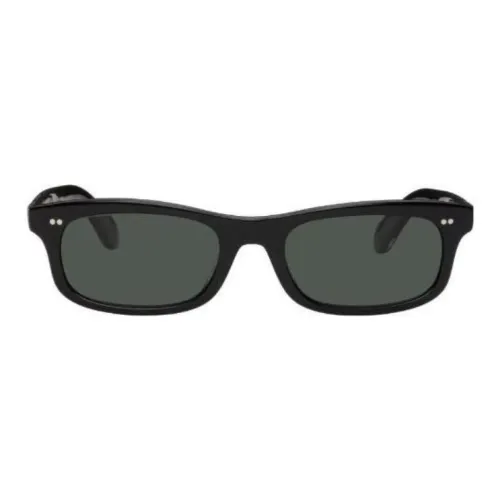 Oliver Peoples Металлический Ацетат Нерегулярная Форма Солнцезащитные Очки Унисекс Черный