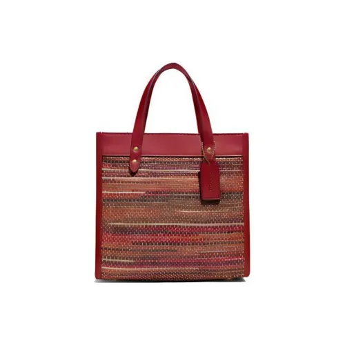 COACH Field Ткань с кожаными вставками Сумка Сумка через плечо Сумка через плечо Маленькая Женская Кирпично-красная