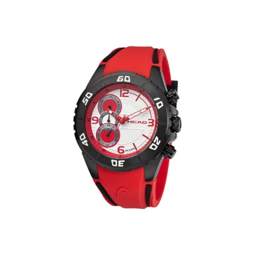 HEAD Vancouver Collection Кварцевые Мужские Наручные Часы Силиконовый Ремешок 46 мм Белый Циферблат