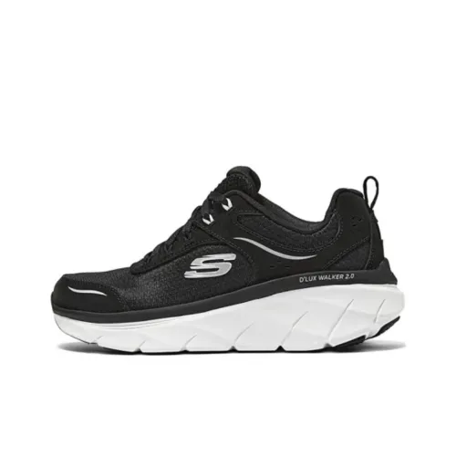 Skechers Go Walk Massage Fit Устойчивый к истиранию Дышащие Низкие Беговые кроссовки Женские Черно-белые