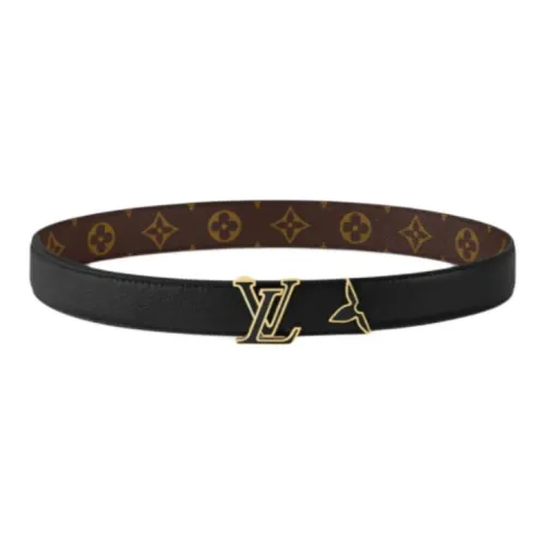 LOUIS VUITTON Кожаные ремни Унисекс Черный 3 см