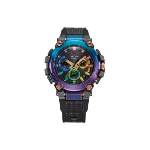 CASIO MTG B3000 Солнечный Кварцевый Механизм Смольный Ремешок Часы Унисекс Черный Циферблат