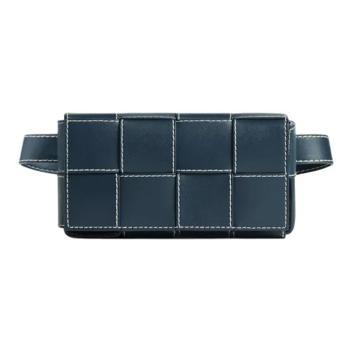 Bottega Veneta Cassette Телячья кожа Бананка Мини Мужской Темно-синий Натуральный