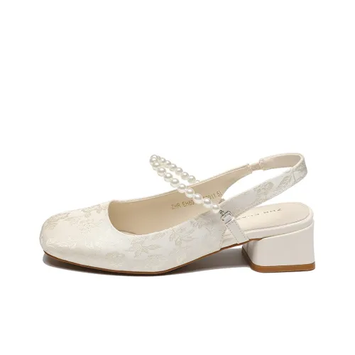 ZHR Грубый каблук Туфли Мэри Джейн 4CM Женские