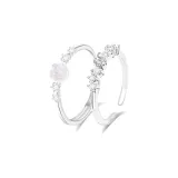 Белый цвет камелии Пара Кольцо [Модель для девушки]