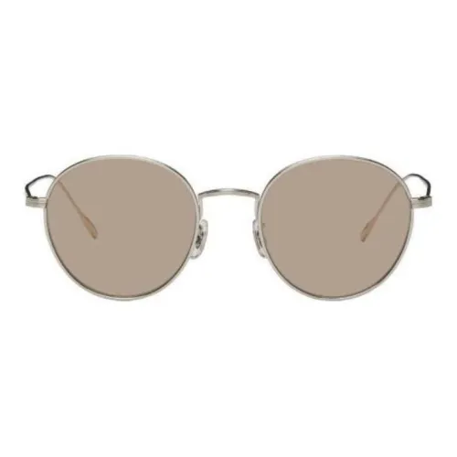 Oliver Peoples Круглые Солнцезащитные очки Мужские Серебряные
