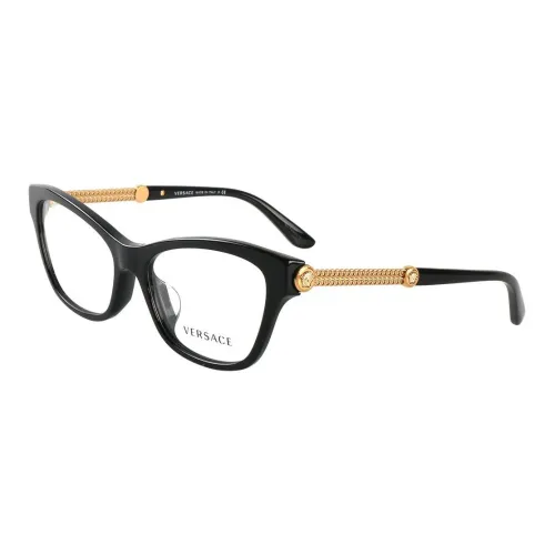 VERSACE Пластина And Металл Нерегулярная форма Оправы для очков Женские Черный