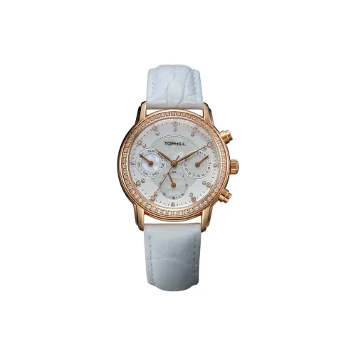 TOPHILL Кварцевый механизм натуральная кожа ремешок женские часы жемчужная раковина цвет циферблат часов