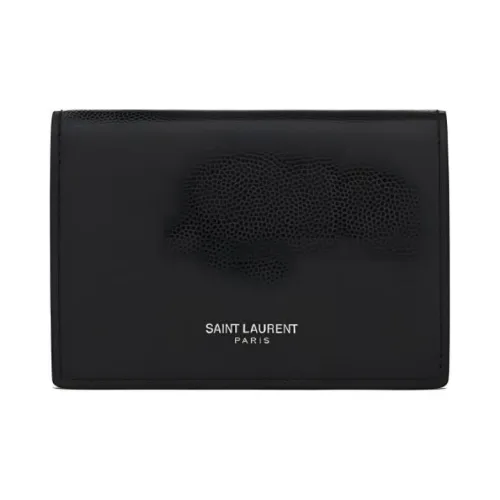SAINT LAURENT Кожа Держатель для визиток Мужской Черный