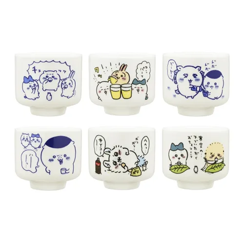 Чиикава Усаги Чиикава Хачиваре Кури Манжу Момонга Керамика Саке Рекомендуемая чашка бюстгальтера Lucky Draw Полный комплект из 6 штук